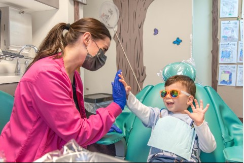 Fluoride application for children at Dental Destination Faridabad